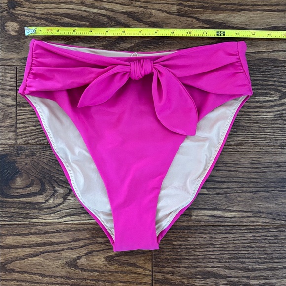 J.Crew Tie high-rise tie bikini bottom Radiant Fuchsia Medium - Picture 7 of 12